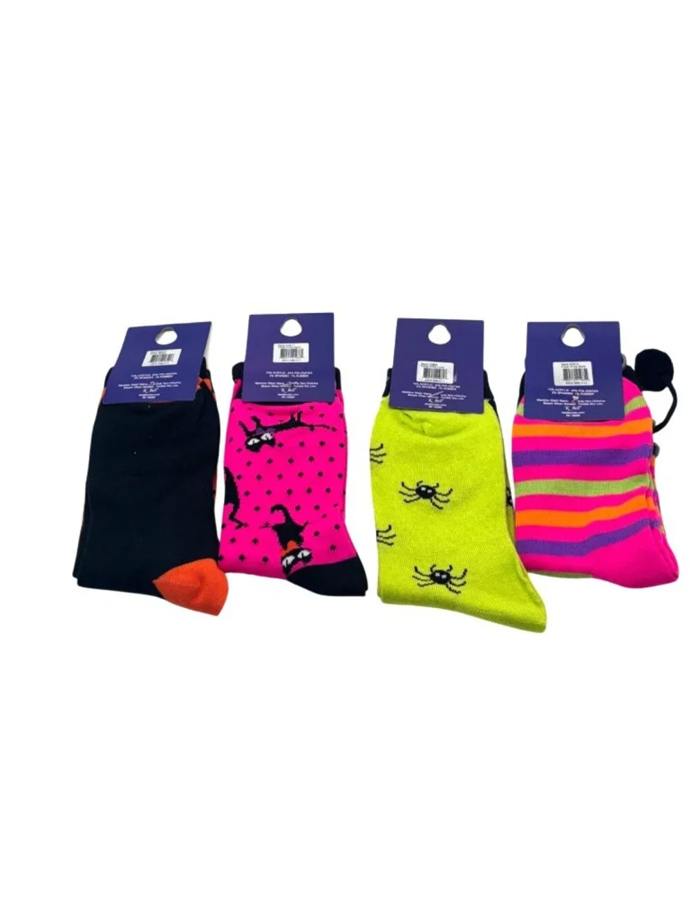 K. Bell Women’s Halloween Socks- 4pack, Size 9-11